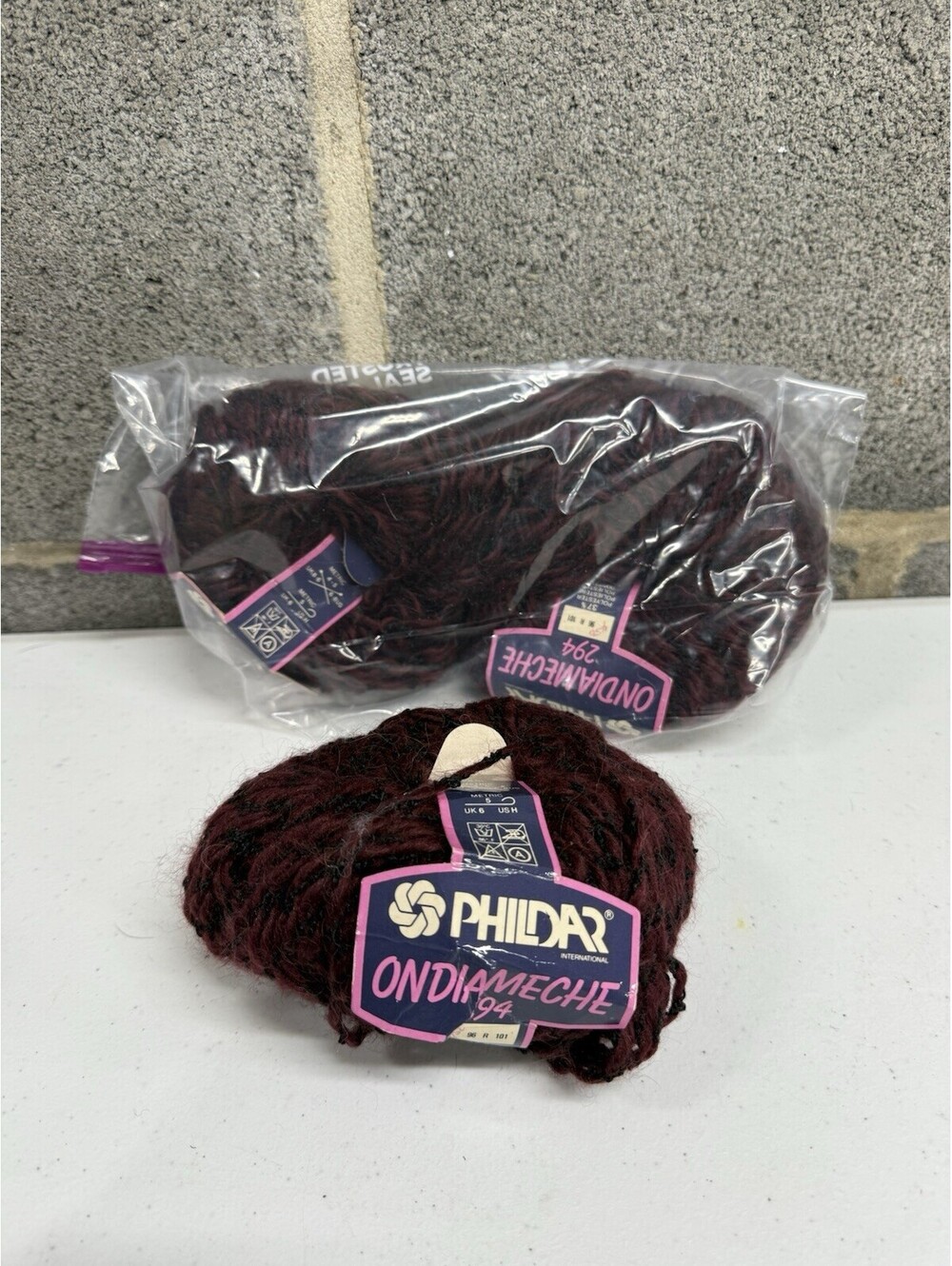 Phildar Ondiameche Yarn Polyester/Cotton/Acrylic/Kid Mohair Color 96 - 3 Skeins